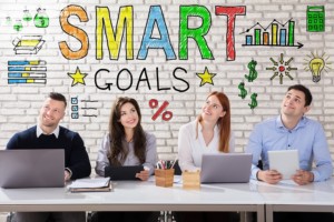 Business People Thinking About Smart Goal Concept